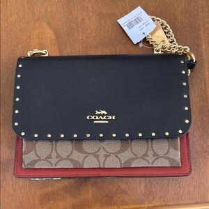 Coach Black and Tan Crossbody Bag